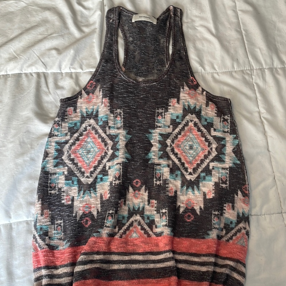Grey Pattern Tank Top